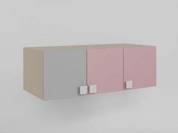 Антресоль на шкаф 3-х створчатый (Розовый/Серый/корпус Клен) в Боготоле - bogotol.mebel54.com | фото