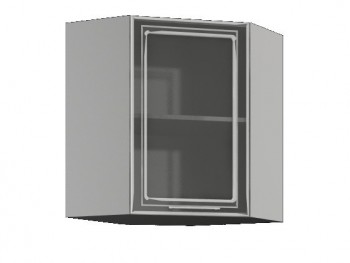 Бетон ШВУС 550*550 Шкаф верхний угловой с одной дверцей со стеклом в Боготоле - bogotol.mebel54.com | фото
