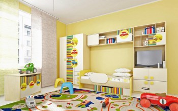 Детская комната Клаксон (Бежевый/корпус Клен) в Боготоле - bogotol.mebel54.com | фото