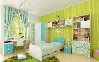 Детская комната Твит (Белый/Зеленый/корпус Клен) в Боготоле - bogotol.mebel54.com | фото