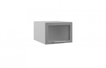 Гарда ГПГС 500 шкаф верхний горизонтальный глубокий со стеклом (Белый Эмалит/корпус Серый) в Боготоле - bogotol.mebel54.com | фото