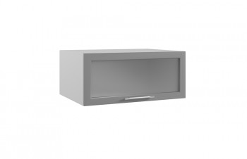 Гарда ГПГС 800 шкаф верхний горизонтальный глубокий со стеклом (Белый Эмалит/корпус Серый) в Боготоле - bogotol.mebel54.com | фото