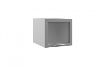 Гарда ГВПГС 500 шкаф верхний горизонтальный глубокий со стеклом высокий (Белый Эмалит/корпус Серый) в Боготоле - bogotol.mebel54.com | фото
