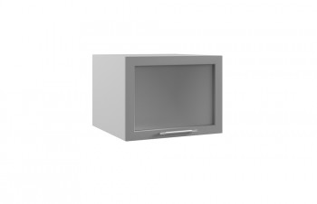 Гарда ГВПГС 600 шкаф верхний горизонтальный глубокий со стеклом высокий (Белый Эмалит/корпус Серый) в Боготоле - bogotol.mebel54.com | фото
