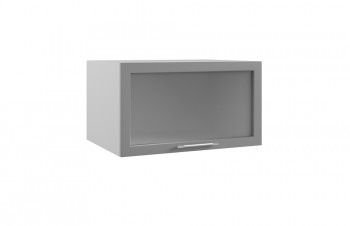 Гарда ГВПГС 800 шкаф верхний горизонтальный глубокий со стеклом высокий (Белый Эмалит/корпус Серый) в Боготоле - bogotol.mebel54.com | фото