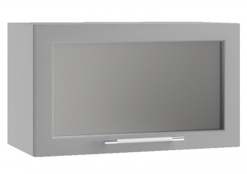 Гарда ПГС 600 шкаф верхний горизонтальный со стеклом (Белый Эмалит/корпус Серый) в Боготоле - bogotol.mebel54.com | фото