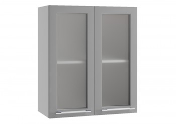 Гарда ПС 600 шкаф верхний со стеклом (Белый Эмалит/корпус Серый) в Боготоле - bogotol.mebel54.com | фото