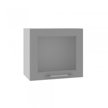 Гарда ВПГС 500 шкаф верхний горизонтальный со стеклом высокий (Белый Эмалит/корпус Серый) в Боготоле - bogotol.mebel54.com | фото