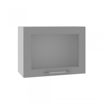 Гарда ВПГС 600 шкаф верхний горизонтальный со стеклом высокий (Белый Эмалит/корпус Серый) в Боготоле - bogotol.mebel54.com | фото