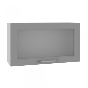 Гарда ВПГС 800 шкаф верхний горизонтальный со стеклом высокий (Белый Эмалит/корпус Серый) в Боготоле - bogotol.mebel54.com | фото