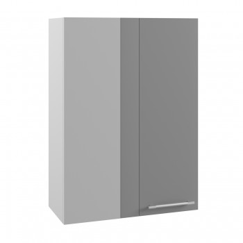 Гарда ВПУ 650 шкаф верхний угловой высокий (Белый Эмалит/корпус Серый) в Боготоле - bogotol.mebel54.com | фото