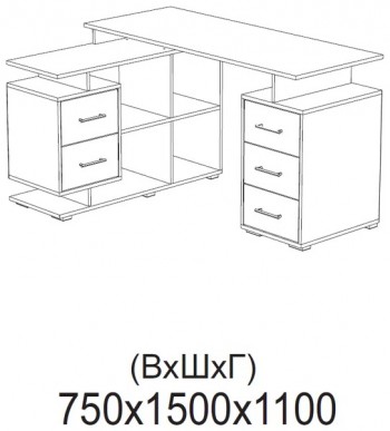 Компьютерный стол угловой СКМУ-3 белый в Боготоле - bogotol.mebel54.com | фото