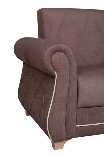Кресло для отдыха "Порто" (велюр текстура лиловый / микровельвет крем)/осн. в Боготоле - bogotol.mebel54.com | фото