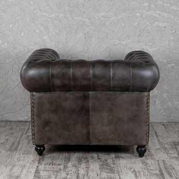 Кресло кожаное Лофт Честер (акация) в Боготоле - bogotol.mebel54.com | фото