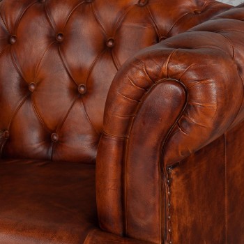 Кресло кожаное Лофт Честер-Нью (Коричневый, Рыжий) в Боготоле - bogotol.mebel54.com | фото