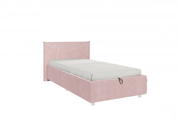 Кровать 0.9 Бест (Нежно-розовый велюр/под-мех) в Боготоле - bogotol.mebel54.com | фото