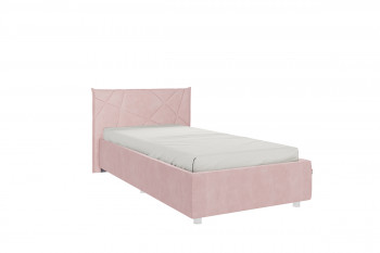 Кровать 0.9 Бест с основанием (Нежно-розовый велюр) в Боготоле - bogotol.mebel54.com | фото