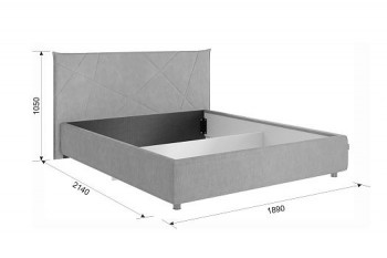 Кровать 1,6 Квест с подъемным механизмом (Топаз велюр) купить в Боготоле - bogotol.mebel54.com | фото