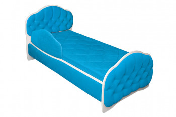 Кровать 160 Гармония 84 Ярко-голубой (мягкий бортик) в Боготоле - bogotol.mebel54.com | фото