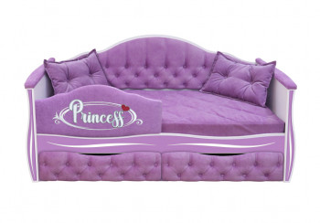 Кровать 160 серии Иллюзия 2 ящика 67 Светло-фиолетовый (подушки/мягкий бортик) в Боготоле - bogotol.mebel54.com | фото