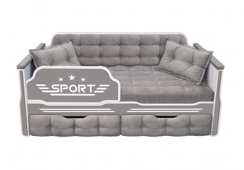 Кровать 160 серии Спорт 2 ящика 45 Серый (подушки) в Боготоле - bogotol.mebel54.com | фото
