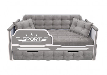 Кровать 170 серии Спорт 1 ящик 45 Серый (подушки) в Боготоле - bogotol.mebel54.com | фото
