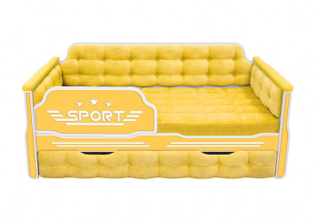 Кровать 170 серии Спорт 1 ящик 74 Жёлтый (мягкие боковые накладки) в Боготоле - bogotol.mebel54.com | фото