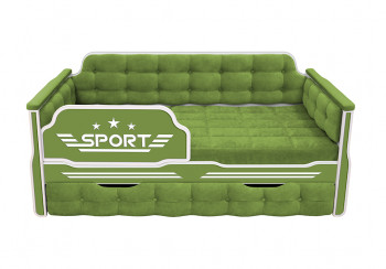 Кровать 170 серии Спорт 1 ящик 76 Зелёный (мягкие боковые накладки) в Боготоле - bogotol.mebel54.com | фото
