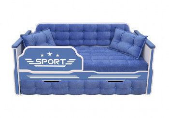 Кровать 170 серии Спорт 1 ящик 85 Синий (подушки) в Боготоле - bogotol.mebel54.com | фото