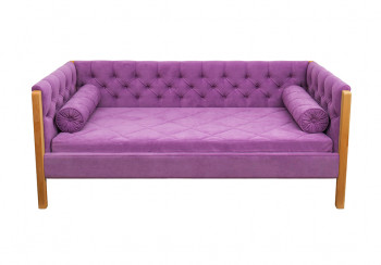 Кровать 180 серии Леди  32 Фиолетовый (подушка валик) в Боготоле - bogotol.mebel54.com | фото