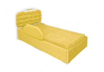 Кровать 190 Атлет Lux 74 Жёлтый (мягкий бортик) в Боготоле - bogotol.mebel54.com | фото