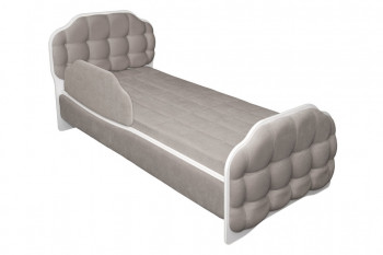 Кровать 190 Атлет Lux 96 Серый (мягкий бортик) в Боготоле - bogotol.mebel54.com | фото