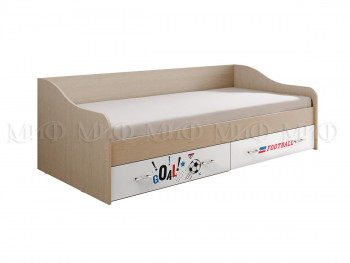 Кровать Boy Вега 0,9 м (Дуб беленый/Белый глянец/фотопечать) в Боготоле - bogotol.mebel54.com | фото