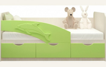Кровать детская 1,6м Дельфин (Салатовый металлик) в Боготоле - bogotol.mebel54.com | фото
