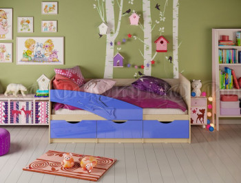 Кровать детская 1,6м Дельфин (Синий металлик) в Боготоле - bogotol.mebel54.com | фото