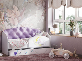 Кровать детская Звездочка Белый/Фиолетовый в Боготоле - bogotol.mebel54.com | фото
