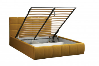 Кровать "Диана" ш. 1400 (Н=1010мм) (жаккард горчица) в Боготоле - bogotol.mebel54.com | фото