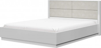 Кровать двойная 1400х2000 Вива (Белый/Белый глянец/Платина) в Боготоле - bogotol.mebel54.com | фото
