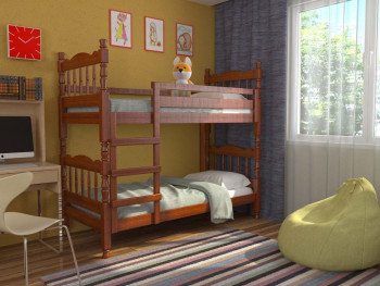 Кровать двухъярусная Соня из массива сосны 800*1890 Орех в Боготоле - bogotol.mebel54.com | фото