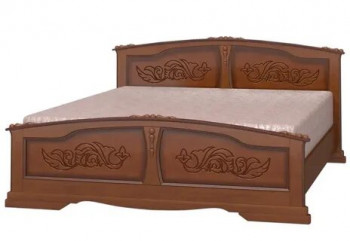 Кровать Елена из массива сосны 1400*2000 Орех в Боготоле - bogotol.mebel54.com | фото