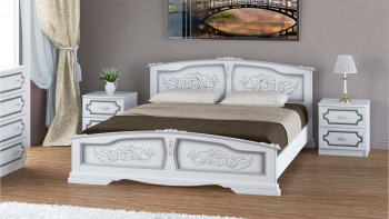 Кровать Елена из массива сосны 1600*2000 Белый Жемчуг в Боготоле - bogotol.mebel54.com | фото