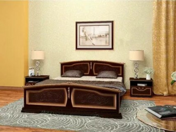 Кровать Елена из массива сосны 1600*2000 Орех в Боготоле - bogotol.mebel54.com | фото