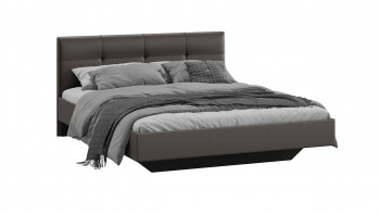 Кровать «Элис» c мягкой обивкой тип 1 Экокожа/Темно-коричневый/1400 в Боготоле - bogotol.mebel54.com | фото