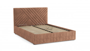 Кровать Гамма ш. 1400 (с основанием для хранения) (велюр тенерифе корица) в Боготоле - bogotol.mebel54.com | фото