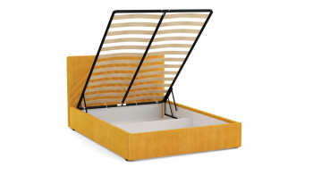 Кровать Гамма ш. 1400 (с основанием для хранения) (велюр тенерифе куркума) в Боготоле - bogotol.mebel54.com | фото
