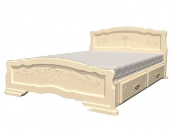 Кровать Карина-6 с ящиками из массива сосны 900*2000 Белый Жемчуг в Боготоле - bogotol.mebel54.com | фото