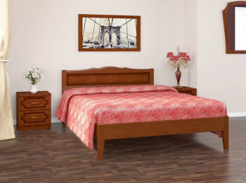 Кровать Карина-7 из массива сосны 1600*2000 Орех в Боготоле - bogotol.mebel54.com | фото