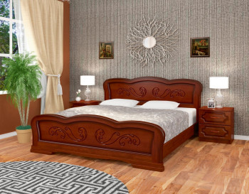 Кровать Карина-8 из массива сосны 1200*2000 Орех в Боготоле - bogotol.mebel54.com | фото