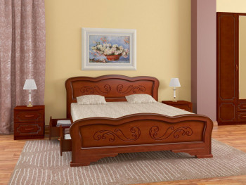 Кровать Карина-8 с ящиками из массива сосны 1200*2000 Орех в Боготоле - bogotol.mebel54.com | фото