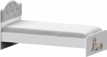 Кровать Каспер с мягкой спинкой и фотопечатью (800х1900) Белый в Боготоле - bogotol.mebel54.com | фото